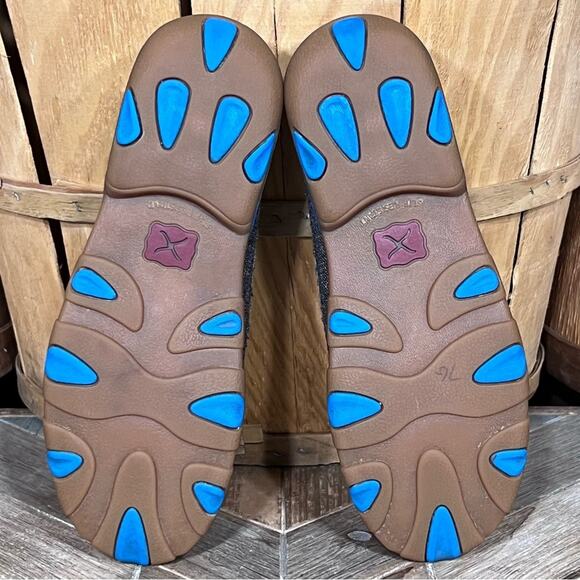 Twisted X Dusty Serape Blanket Canvas Boat Shoe Driving Mocs Shoes Womens Size 7 - Picture 10 of 12